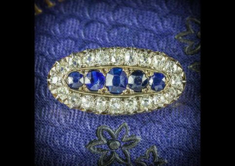 ANTIQUE GEORGIAN SAPPHIRE DIAMOND BROOCH CIRCA 1800